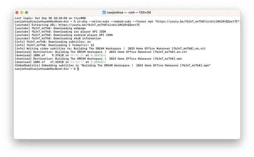 نرم افزار yt-dlp برای مک