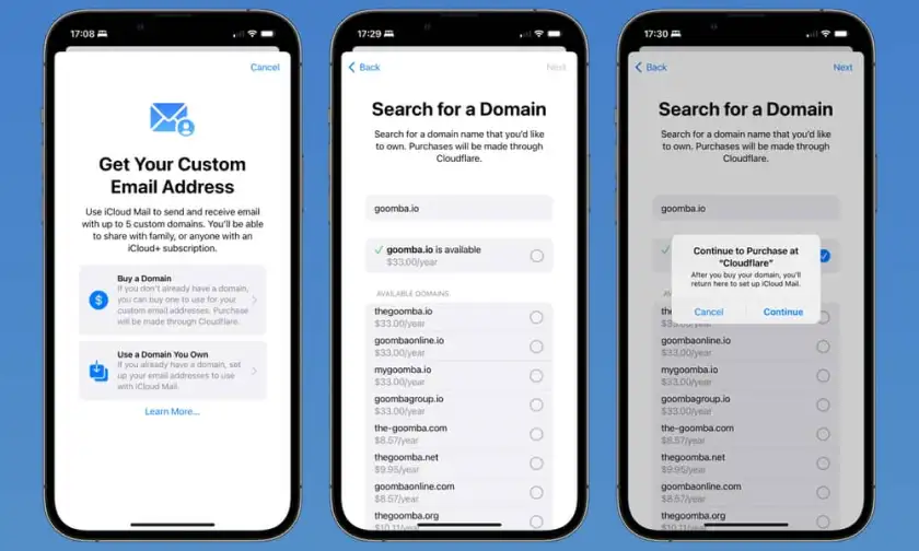 Buying a Domain on iPhone or iPad