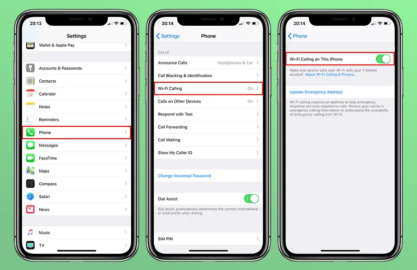 فعالسازی Wi-Fi Calling و برای تماس در مناطق با آنتن ضعیف