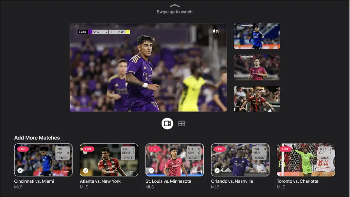 Watch multiple matches simultaneously picture-in-picture with Apple TV