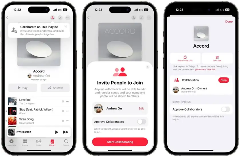 ویرایش پلی لیست مشترک در اپل موزیک