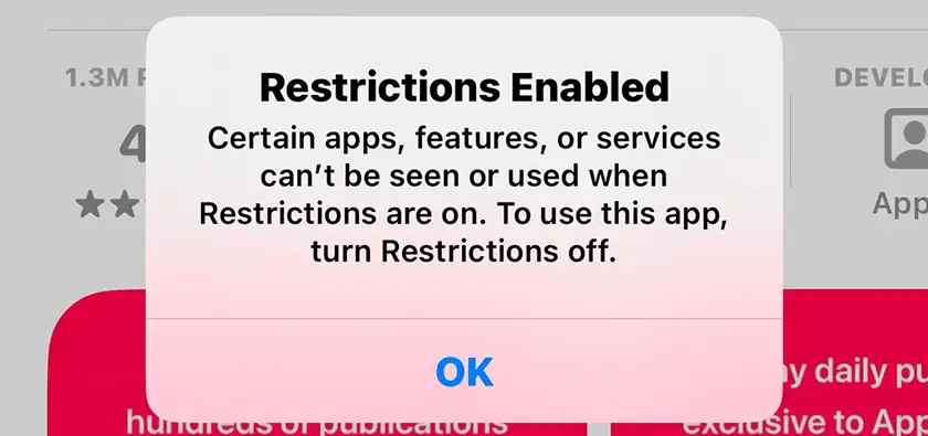ارور Restrictions Enabled دقیقاً چه می گوید و چرا ظاهر می شود؟
