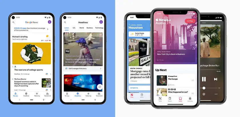 مقایسه اپل نیوز و گوگل نیوز از نظر تجربه کاربری و رابط گرافیکی