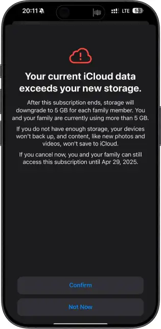 مشاهده ی صفحه ی لاگین به اپل آیدی در هنگام فعالسازی اشتراک اپل وان