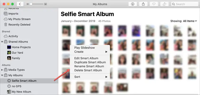 آلبوم هوشمند یا Smart Album در مک او اس