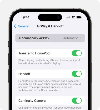 Automatically cast iPhone and iPad