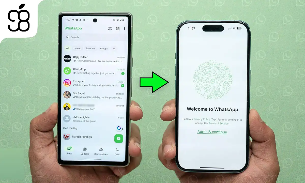 آموزش انتقال چت های واتساپ از اندروید به آیفون و برعکس