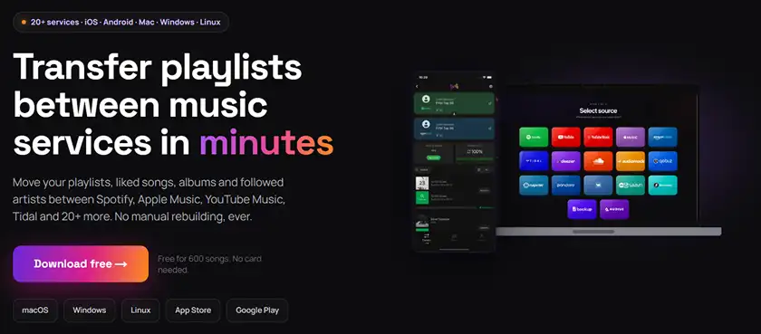 انتقال پلی لیست اپل موزیک با سایت FreeYourMusic