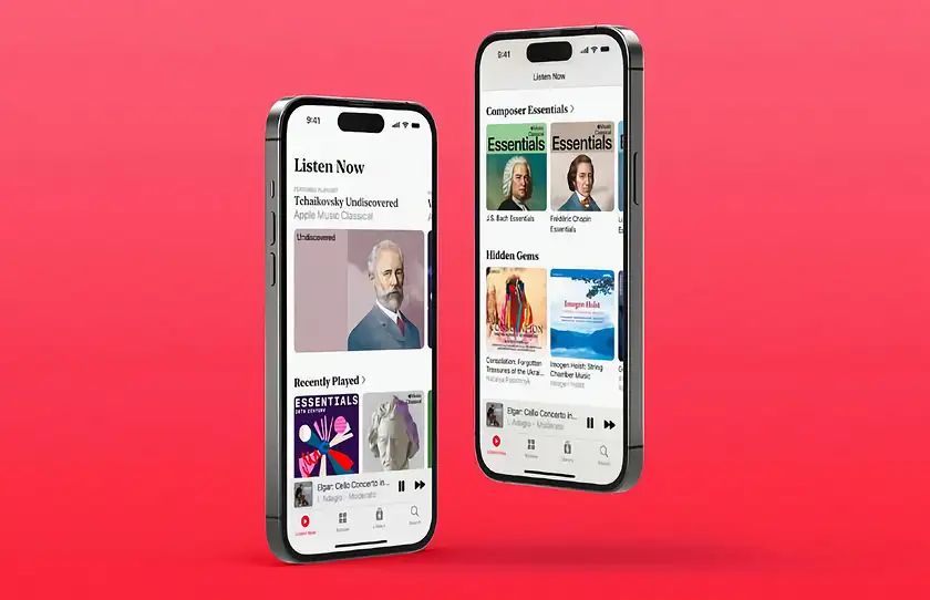پیشنهادات شخصی در بخش Home اپل موزیک کلاسیکال