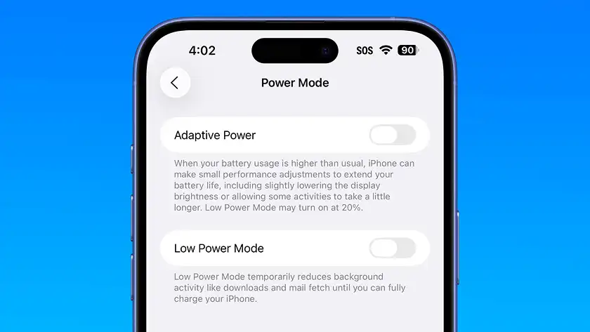 تنظیمات باتری آیفون در iOS 26