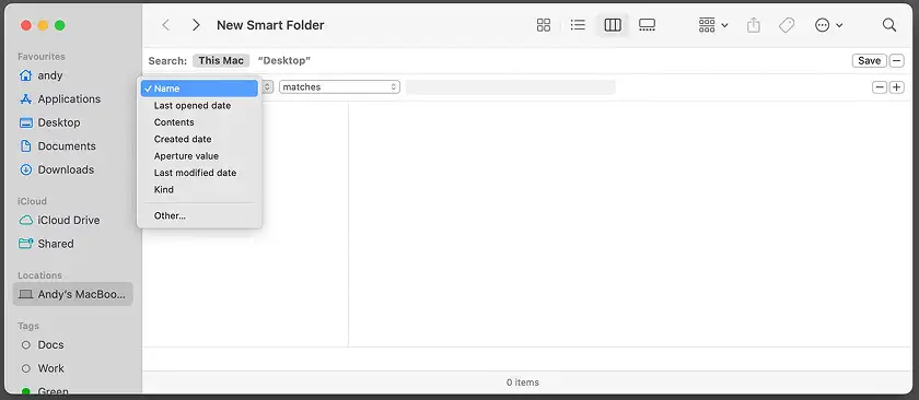 نحوه ساخت Smart Folder در مک
