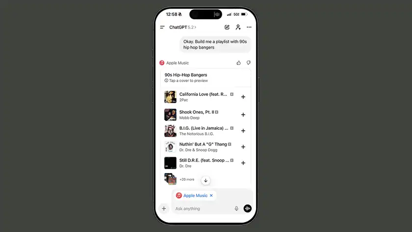 ChatGPT و Apple Music