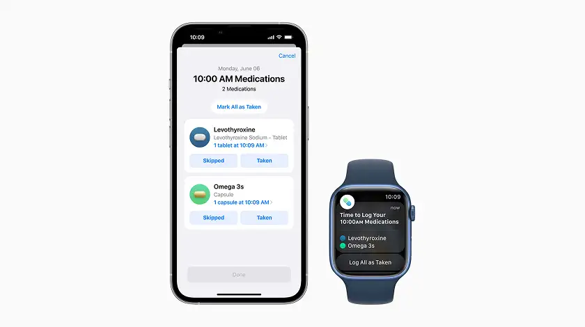 تاریخچه و گزارش مصرف دارو در Apple Health