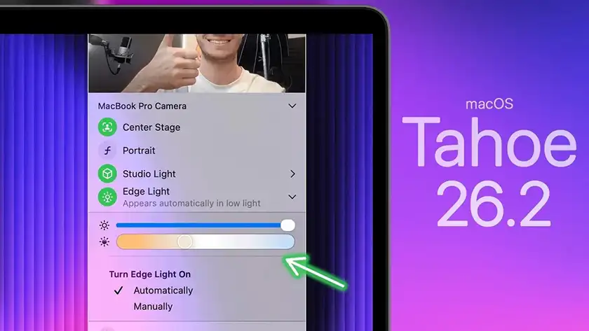 تنظیمات Edge Light در macOS