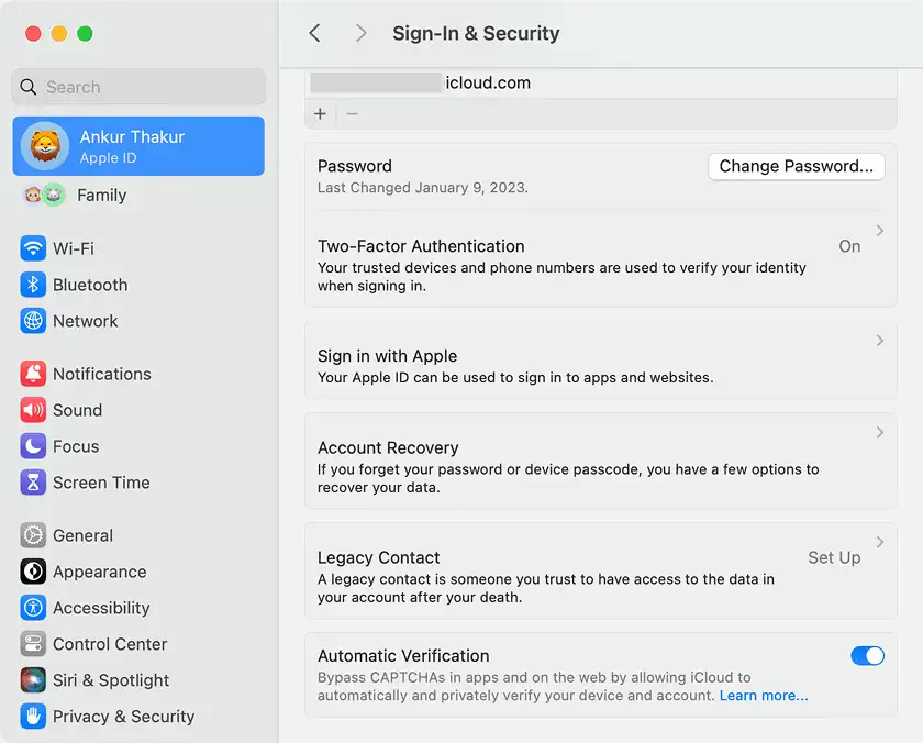 انجام تنظیمات iCloud Data Recovery روی مک