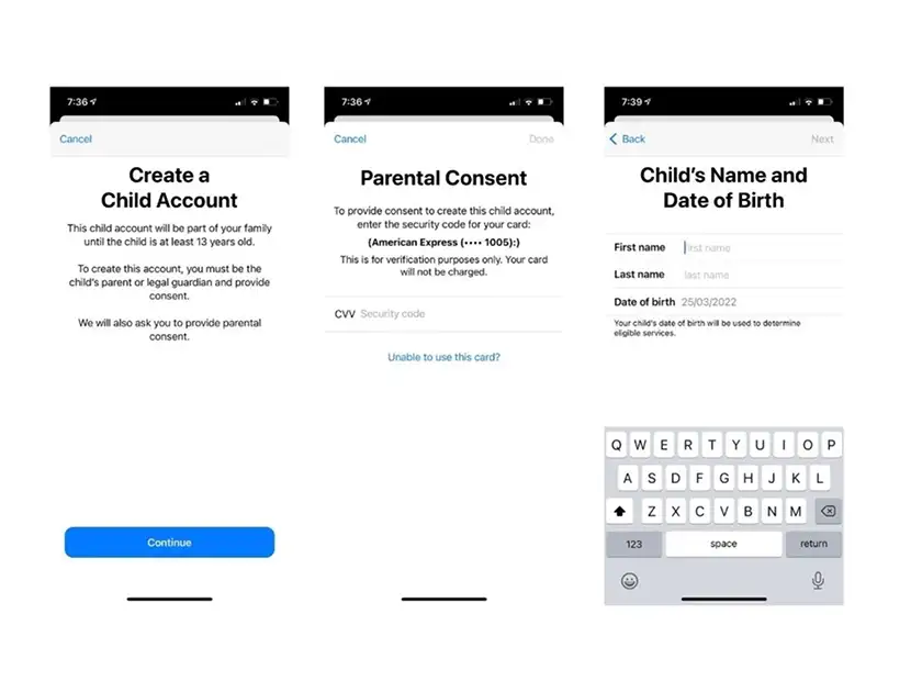 ساخت Apple ID کودک