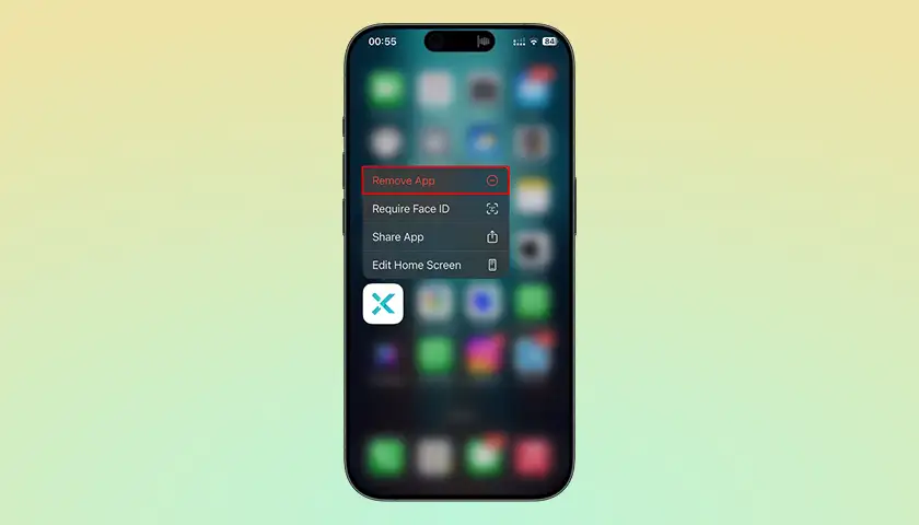 نحوه حذف برنامه آیفون