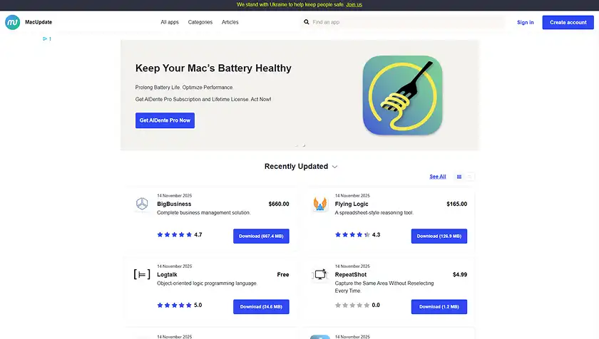 سایت MacUpdate