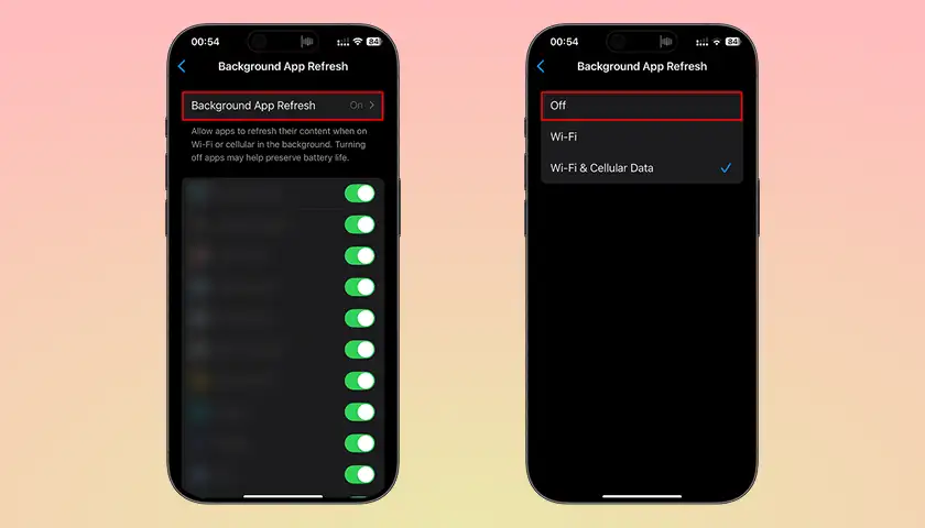 آموزش نحوه غیرفعال کردن Background App Refresh آیفون