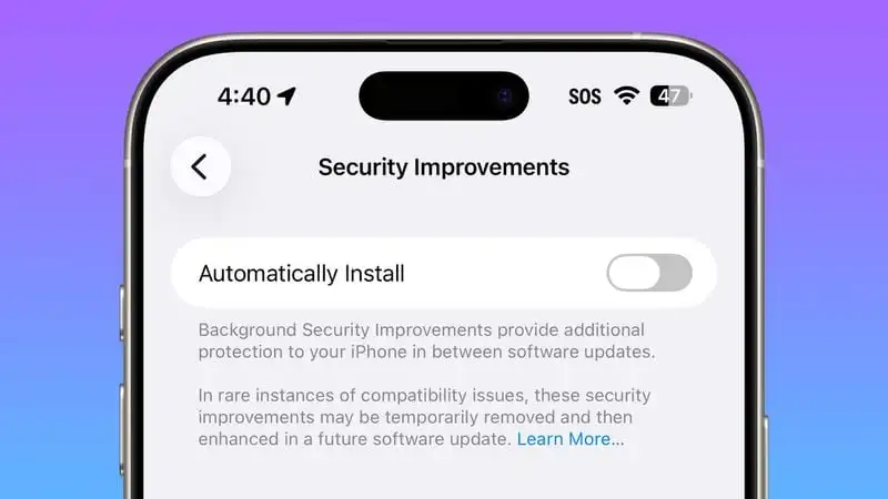 ارتقای امنیت با «Background Security Improvements»